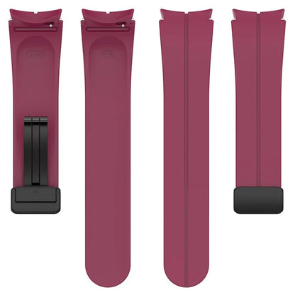 For Samsung Galaxy Watch7 40mm Replacement Band Magnetic Folding Black Buckle Silicone Strap