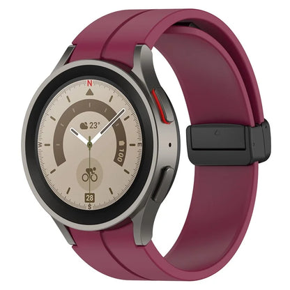 For Samsung Galaxy Watch7 40mm Replacement Band Magnetic Folding Black Buckle Silicone Strap