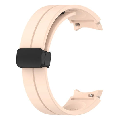 For Samsung Galaxy Watch7 40mm Replacement Band Magnetic Folding Black Buckle Silicone Strap