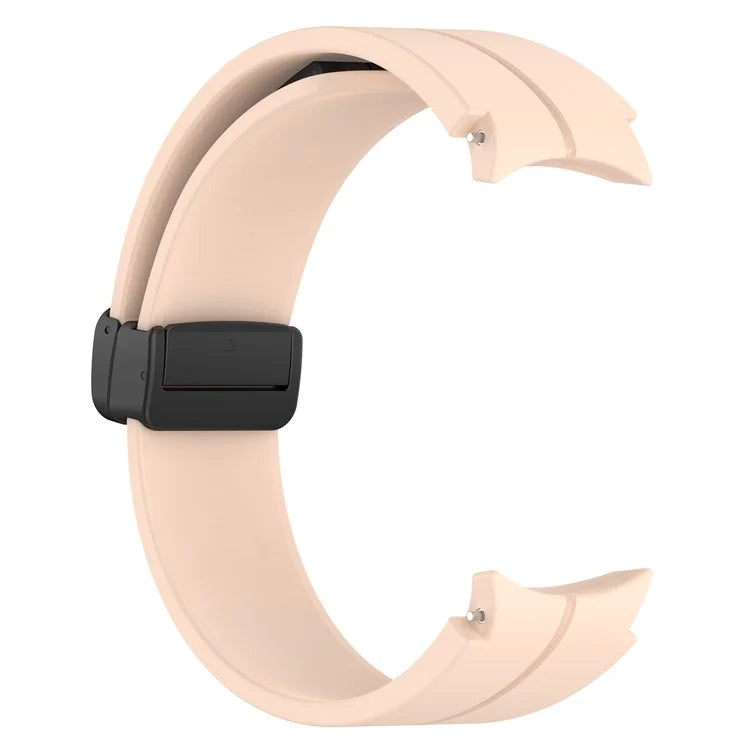 For Samsung Galaxy Watch7 40mm Replacement Band Magnetic Folding Black Buckle Silicone Strap
