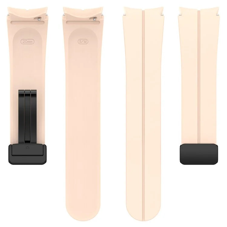 For Samsung Galaxy Watch7 40mm Replacement Band Magnetic Folding Black Buckle Silicone Strap