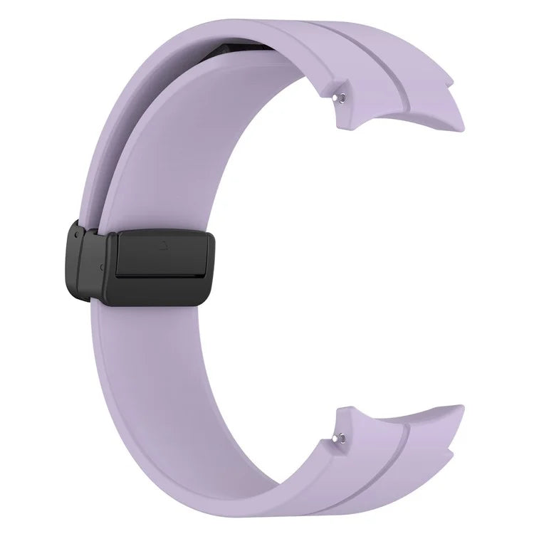For Samsung Galaxy Watch7 40mm Replacement Band Magnetic Folding Black Buckle Silicone Strap