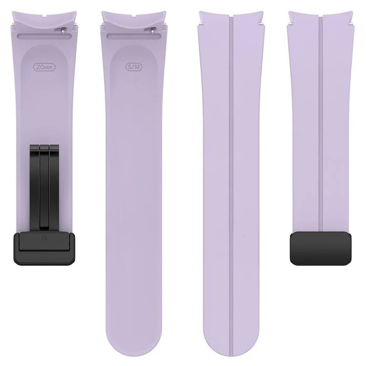 For Samsung Galaxy Watch7 40mm Replacement Band Magnetic Folding Black Buckle Silicone Strap