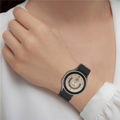 For Samsung Galaxy Watch7 40mm Replacement Band Magnetic Folding Black Buckle Silicone Strap
