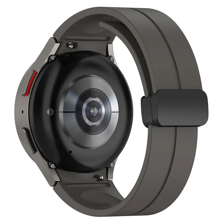 For Samsung Galaxy Watch7 40mm Replacement Band Magnetic Folding Black Buckle Silicone Strap