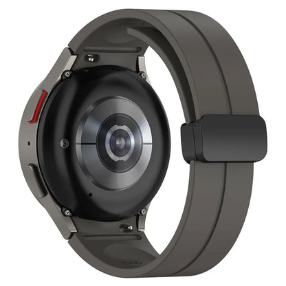For Samsung Galaxy Watch7 40mm Replacement Band Magnetic Folding Black Buckle Silicone Strap