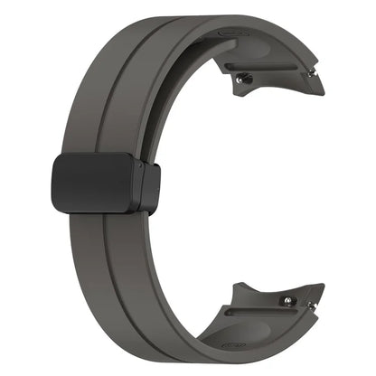 For Samsung Galaxy Watch7 40mm Replacement Band Magnetic Folding Black Buckle Silicone Strap