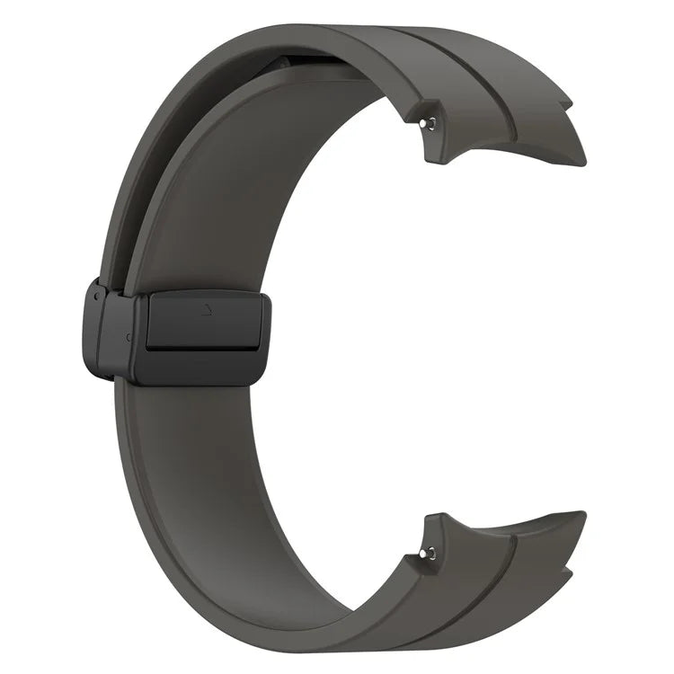 For Samsung Galaxy Watch7 40mm Replacement Band Magnetic Folding Black Buckle Silicone Strap