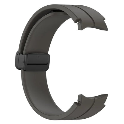 For Samsung Galaxy Watch7 40mm Replacement Band Magnetic Folding Black Buckle Silicone Strap