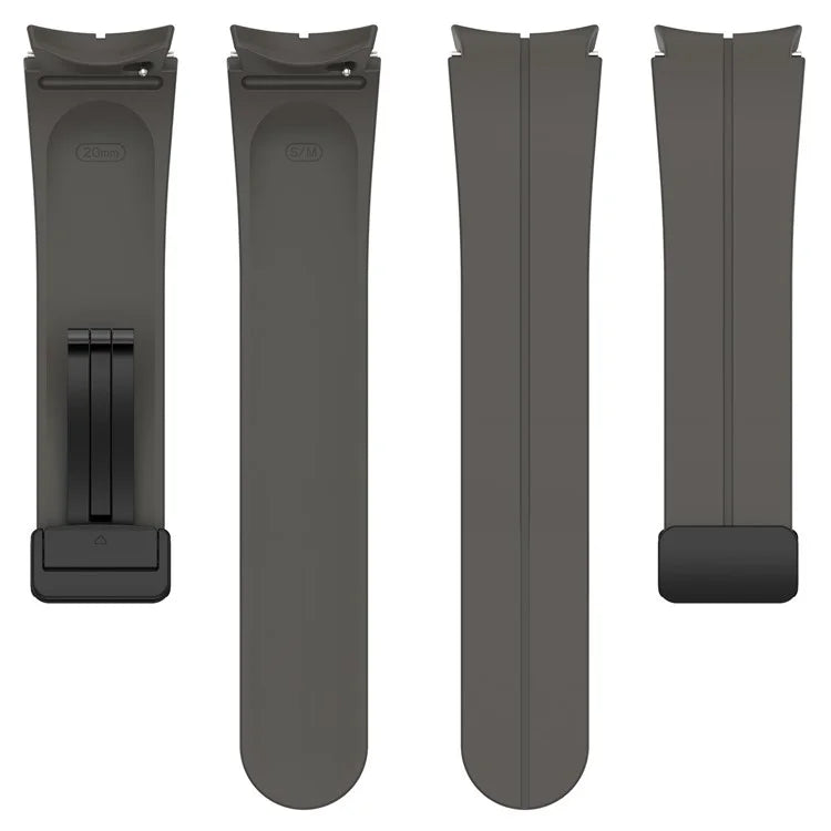 For Samsung Galaxy Watch7 40mm Replacement Band Magnetic Folding Black Buckle Silicone Strap