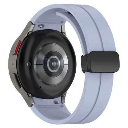 For Samsung Galaxy Watch7 40mm Replacement Band Magnetic Folding Black Buckle Silicone Strap