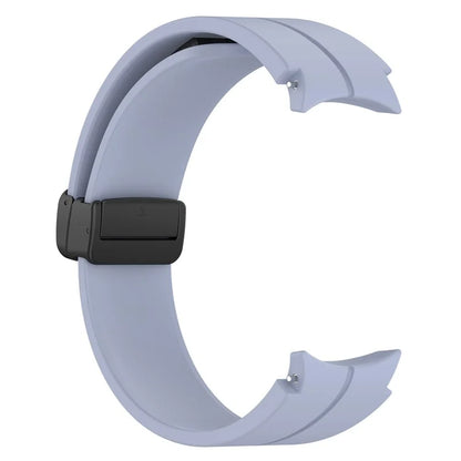 For Samsung Galaxy Watch7 40mm Replacement Band Magnetic Folding Black Buckle Silicone Strap