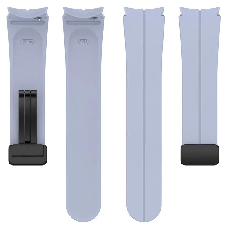 For Samsung Galaxy Watch7 40mm Replacement Band Magnetic Folding Black Buckle Silicone Strap