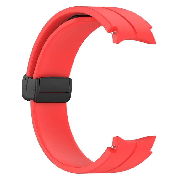 For Samsung Galaxy Watch7 40mm Replacement Band Magnetic Folding Black Buckle Silicone Strap