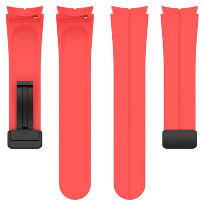 For Samsung Galaxy Watch7 40mm Replacement Band Magnetic Folding Black Buckle Silicone Strap