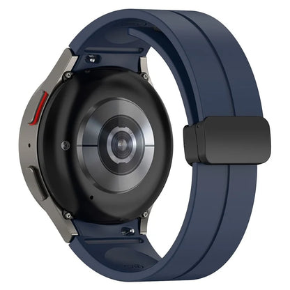 For Samsung Galaxy Watch7 40mm Replacement Band Magnetic Folding Black Buckle Silicone Strap