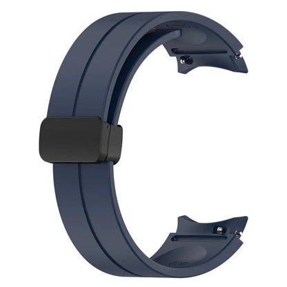 For Samsung Galaxy Watch7 40mm Replacement Band Magnetic Folding Black Buckle Silicone Strap