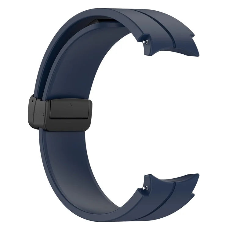 For Samsung Galaxy Watch7 40mm Replacement Band Magnetic Folding Black Buckle Silicone Strap