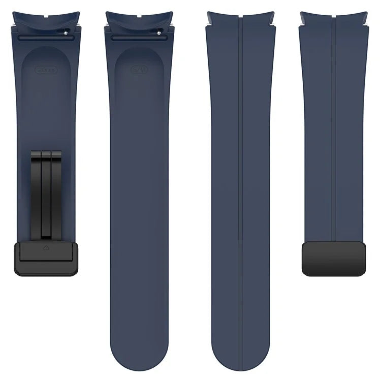 For Samsung Galaxy Watch7 40mm Replacement Band Magnetic Folding Black Buckle Silicone Strap