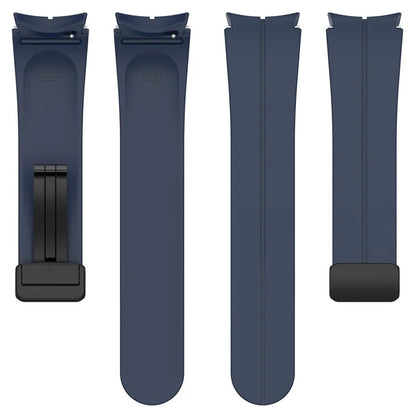 For Samsung Galaxy Watch7 40mm Replacement Band Magnetic Folding Black Buckle Silicone Strap
