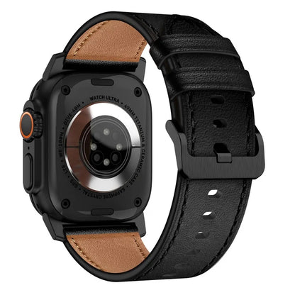 For Apple Watch 10 46mm / Ultra 2 / Ultra 49mm / 9 8 7 45mm / SE (2023) SE (2022) SE 6 5 4 44mm / 3 2 1 42mm Genuine Cow Leather Band