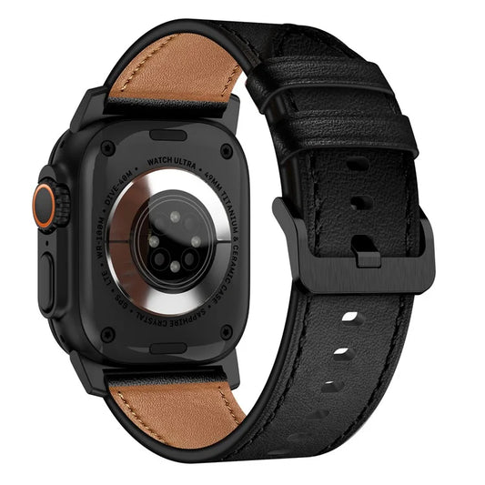 For Apple Watch 10 46mm / Ultra 2 / Ultra 49mm / 9 8 7 45mm / SE (2023) SE (2022) SE 6 5 4 44mm / 3 2 1 42mm Genuine Cow Leather Band