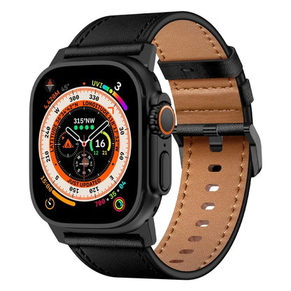For Apple Watch 10 46mm / Ultra 2 / Ultra 49mm / 9 8 7 45mm / SE (2023) SE (2022) SE 6 5 4 44mm / 3 2 1 42mm Genuine Cow Leather Band