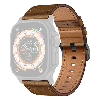 For Apple Watch 10 46mm / Ultra 2 / Ultra 49mm / 9 8 7 45mm / SE (2023) SE (2022) SE 6 5 4 44mm / 3 2 1 42mm Genuine Cow Leather Band