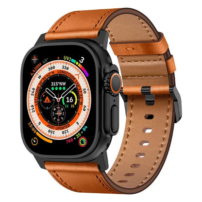 For Apple Watch 10 46mm / Ultra 2 / Ultra 49mm / 9 8 7 45mm / SE (2023) SE (2022) SE 6 5 4 44mm / 3 2 1 42mm Genuine Cow Leather Band