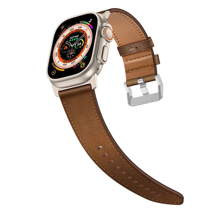For Apple Watch 10 46mm / Ultra 2 / Ultra 49mm / 9 8 7 45mm / SE (2023) SE (2022) SE 6 5 4 44mm / 3 2 1 42mm Genuine Cow Leather Band