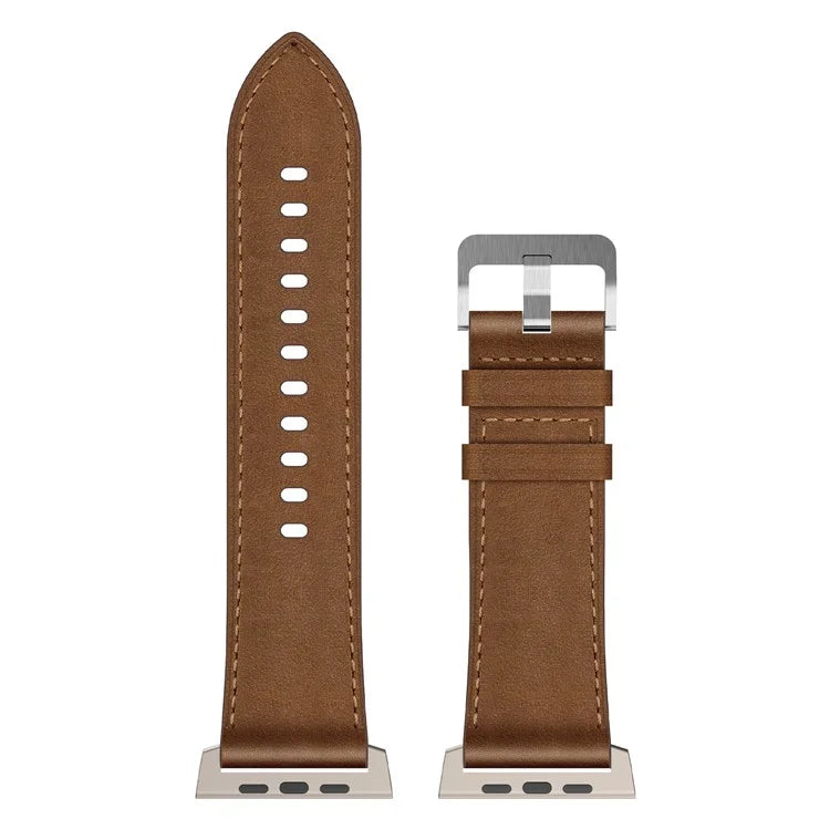 For Apple Watch 10 46mm / Ultra 2 / Ultra 49mm / 9 8 7 45mm / SE (2023) SE (2022) SE 6 5 4 44mm / 3 2 1 42mm Genuine Cow Leather Band