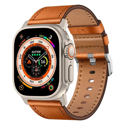 For Apple Watch 10 46mm / Ultra 2 / Ultra 49mm / 9 8 7 45mm / SE (2023) SE (2022) SE 6 5 4 44mm / 3 2 1 42mm Genuine Cow Leather Band