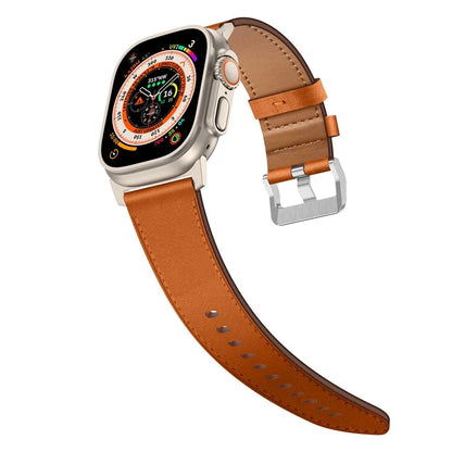 For Apple Watch 10 46mm / Ultra 2 / Ultra 49mm / 9 8 7 45mm / SE (2023) SE (2022) SE 6 5 4 44mm / 3 2 1 42mm Genuine Cow Leather Band