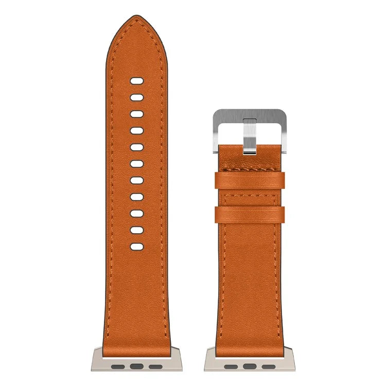 For Apple Watch 10 46mm / Ultra 2 / Ultra 49mm / 9 8 7 45mm / SE (2023) SE (2022) SE 6 5 4 44mm / 3 2 1 42mm Genuine Cow Leather Band