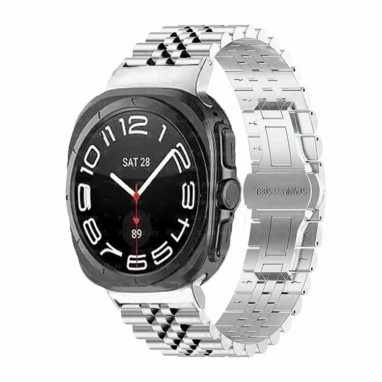 For Samsung Galaxy Watch Ultra 47mm Replacement Band 5-Bead Stainless Steel Strap with Butterfly Buckle