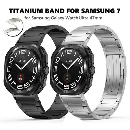 For Samsung Galaxy Watch Ultra 47mm Replacement Watch Band Folding Buckle Titanium Alloy Strap