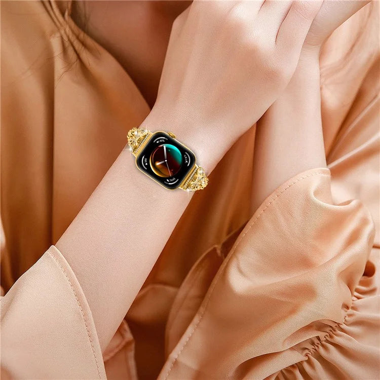 For Huawei Watch Fit 3 Rhinestone Decor Butterfly Design Watch Band Stainless Steel Wrist Strap
