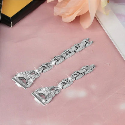 For Huawei Watch Fit 3 Rhinestone Decor Butterfly Design Watch Band Stainless Steel Wrist Strap