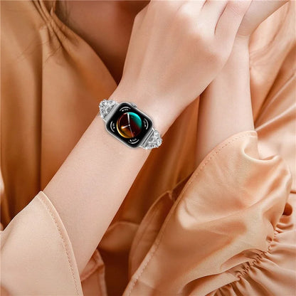 For Huawei Watch Fit 3 Rhinestone Decor Butterfly Design Watch Band Stainless Steel Wrist Strap