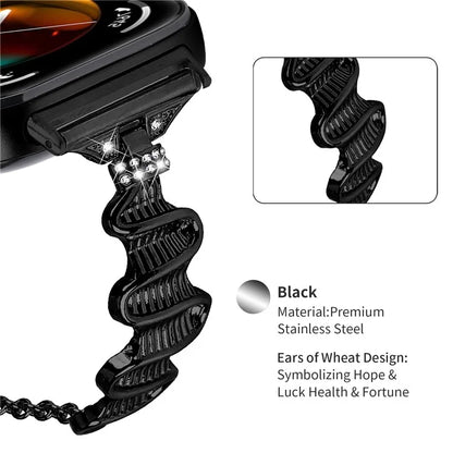 For Huawei Watch Fit 3 Rhinestone Decor Wave Shape Sliding Bracelet Watch Strap