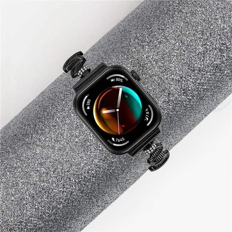 For Huawei Watch Fit 3 Rhinestone Decor Wave Shape Sliding Bracelet Watch Strap