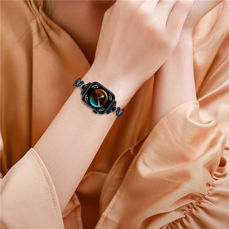 For Huawei Watch Fit 3 Rhinestone Decor Wave Shape Sliding Bracelet Watch Strap