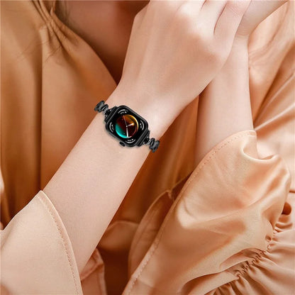 For Huawei Watch Fit 3 Rhinestone Decor Wave Shape Sliding Bracelet Watch Strap