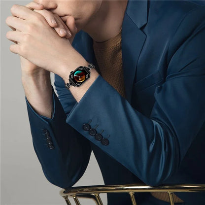 For Huawei Watch Fit 3 Rhinestone Decor Wave Shape Sliding Bracelet Watch Strap