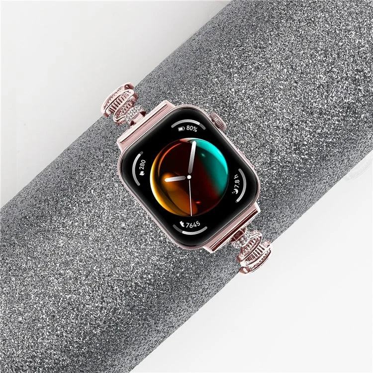 For Huawei Watch Fit 3 Rhinestone Decor Wave Shape Sliding Bracelet Watch Strap