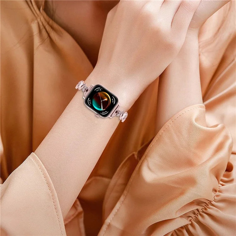 For Huawei Watch Fit 3 Rhinestone Decor Wave Shape Sliding Bracelet Watch Strap