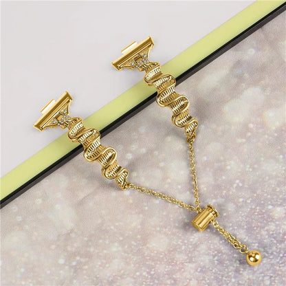 For Huawei Watch Fit 3 Rhinestone Decor Wave Shape Sliding Bracelet Watch Strap