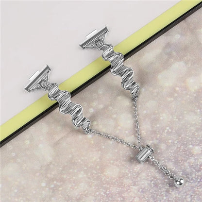 For Huawei Watch Fit 3 Rhinestone Decor Wave Shape Sliding Bracelet Watch Strap