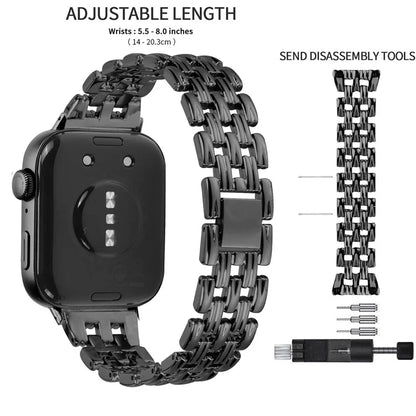 For Huawei Watch Fit 3 Hollow 5-Bead Watch Band Metal Wrist Strap Replacement