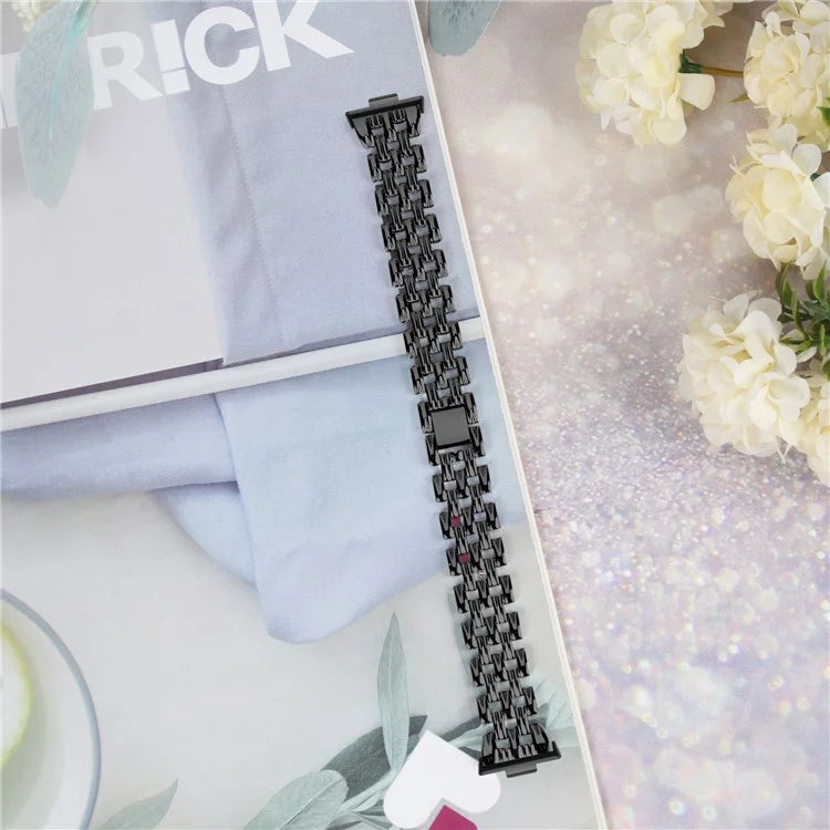 For Huawei Watch Fit 3 Hollow 5-Bead Watch Band Metal Wrist Strap Replacement